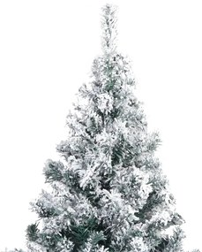 Árvore de Natal artificial c/ flocos de neve 240 cm PVC verde