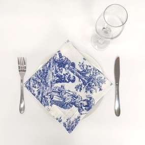 Individual/Guardanapo Linho COL Toile de Jouy Blue