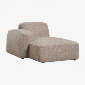 Módulo Chaise Longue Esquerdo Para Sofá Modular Bastian Tecido Bouclé Castanho Moka - Sklum