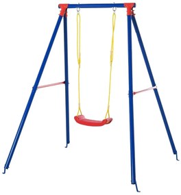Outsunny Baloiço de metal para crianças acima de 6 anos com assento de corda ajustável 4 âncoras externas máx. 40 kg 155x160x180cm | Aosom Portugal