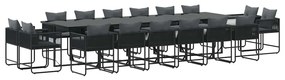 Conjunto de Jantar de Jardim de 22 Peças vidaXL com Almofadas em Aço e