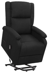 vidaXL Poltrona elevatória tecido preto