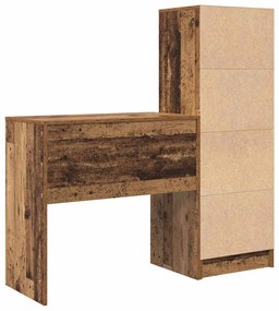 Mesa com Armazenamento Madeira Velha Madeira Composta