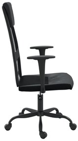 Cadeira escritório tecido malha/couro art. regulável preto