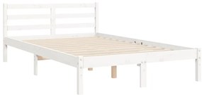 Estrutura de cama com cabeceira 120x200cm madeira maciça branco