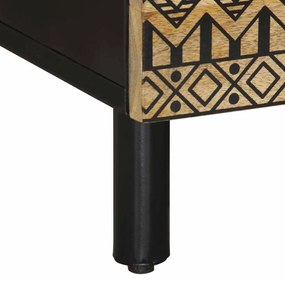 Mesa de centro 80x50x40cm madeira mangueira áspera maciça preto