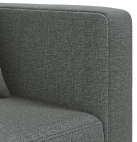 Sofá-cama em forma de L 275x140x70 cm tecido cinzento-escuro