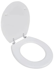 vidaXL Assento de sanita com tampa design simples MDF branco