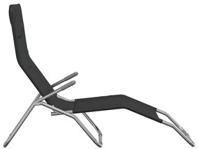 Espreguiçadeiras dobráveis 2 pcs textilene e aço preto