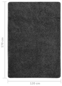 Tapete shaggy 120x170 cm antiderrapante cinzento-escuro