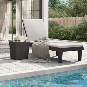 vidaXL Espreguiçadeira 155x58x83 cm polipropileno preto