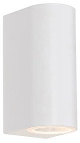 Candeeiro de parede exterior moderno branco plástico oval 2 luzes - Baleno Moderno