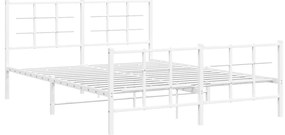 Estrutura de cama com cabeceira e pés 150x200 cm metal branco