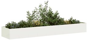 vidaXL Vaso floreira 360x80x40 cm aço branco