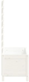 Vaso de jardim c/ suporte 79x39,5x114 cm pinho maciço branco