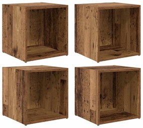Armários de TV - 4 pcs - Madeira Velha - 37 x 35 x 37 cm - Madeira de