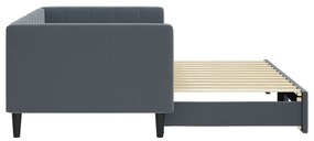 Sofá-cama com gavetão 90x200 cm veludo cinzento-escuro