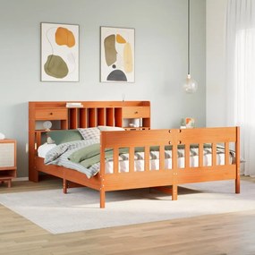 vidaXL Cama sem colchão 180x200 cm pinho maciço castanho-mel