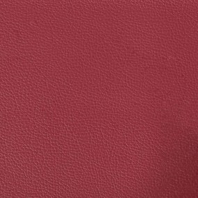 3 pcs conjunto sofás c/ almofadões couro artif. vermelho tinto