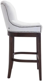 Banco de bar Lakewood em couro verdadeiro 55 x 109 x 57 cm Branco