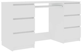 Secretária Luxes com 6 Gavetas de 140 cm - Branco - Design Moderno