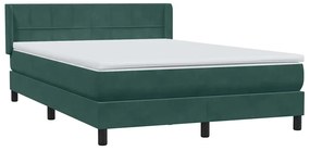 Box Cama primavera com Colchão Verde Escuro 140x210 cm Veludo