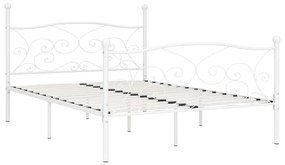 Estrutura de cama com estrado de ripas 160x200 cm metal branco