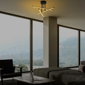 Candeeiro de Teto Ledflower – Preto – 51x26x51 cm