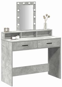 Mesa de Maquilhagem vidaXL com Luzes LED Cinza Claro 100x41x140 cm