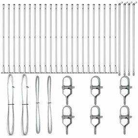 Postes de Cerca com Bases 26 pcs Ø32mm 90cm em Aço Galvanizado.
