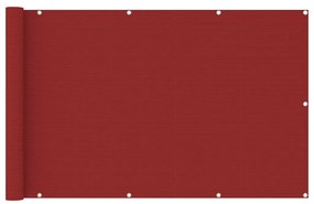 vidaXL Tela de varanda 120x600 cm PEAD vermelho