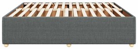 Estrutura de cama sem colchão 180x200 cm tecido cinzento-escuro