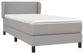 Cama com molas/colchão 90x190 cm tecido cinzento-claro