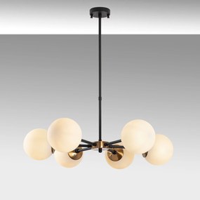 Candeeiro de Teto Akkas – Preto e Creme Envelhecido – 73 x 73 x 35-72