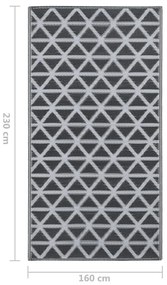 Tapete de exterior 160x230 cm ARAKIL PP preto