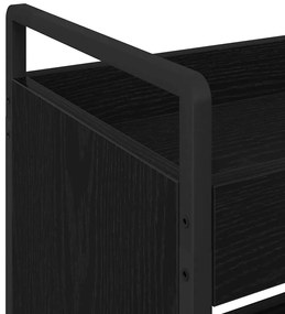 Carrinho de Cozinha Manual Carvalho preto 70 x 30 x 82 cm