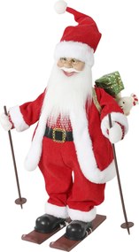 HOMCOM Papai Noel Animado 66cm com Música, Braços Ajustáveis, Ativação por Som/Toque, Esquis, Bastões | Aosom Portugal