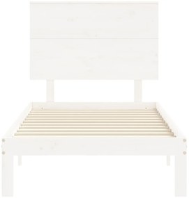 Cama sem colchão 90x200 cm madeira de pinho maciça branco