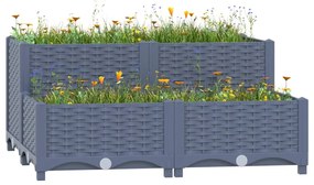 vidaXL Canteiro elevado 80x80x38 cm polipropileno