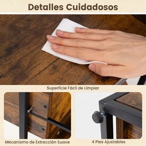 Estante de Arrumação de Cozinha, 60 x 35 x 118 cm, 5 Níveis com Gavetas Removíveis, Castanho+Preto