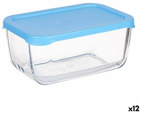 Lancheira SNOW BOX Azul Transparente Vidro Polietileno 790 ml (12 Unidades)