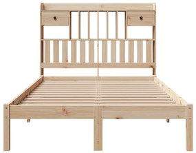 Cama com estante sem colchão 135x190 cm pinho maciço