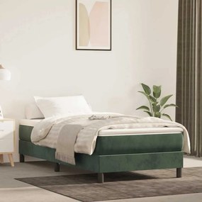 vidaXL Colchão de molas ensacadas 80x210x20 cm veludo verde-escuro