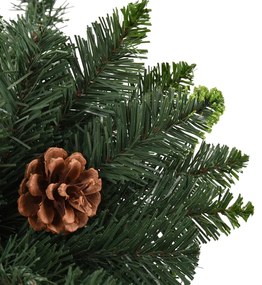 Árvore de Natal artificial com pinhas 210 cm verde