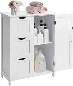 Armario arrumação sala, casa de banho com 3 gavetas grandes 60 x 30 x 81 cm Branco