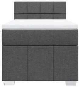 Cama com molas/colchão 90x200 cm tecido cinzento-escuro