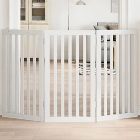 vidaXL Portão para cães dobrável 3 painéis 150 cm álamo branco