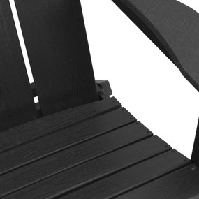 Cadeira Adirondack Dobrável Preta 74.5x80.5x90 cm HDPE
