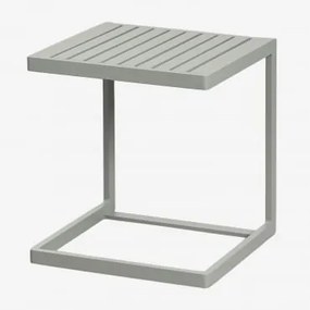 Mesa Auxiliar Para Jardim Quadrada 40x40 Cm Em Alumínio Dulem Verde Cáqui - Sklum
