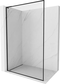 Mexen Kioto-XF L parede de chuveiro Walk-in com moldura 120 x 202 cm, transparente 10 mm, preta - 800-120-174-70-00-XF